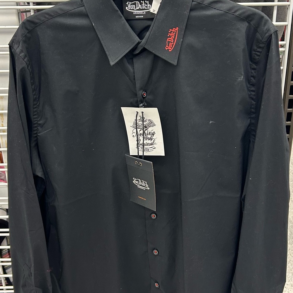 Von Dutch Classic Black Dress Shirt